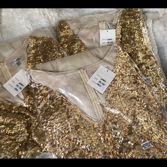 ✨LAST 1✨Gold Sequin Tulle Dress 2X - Picture 6 of 7